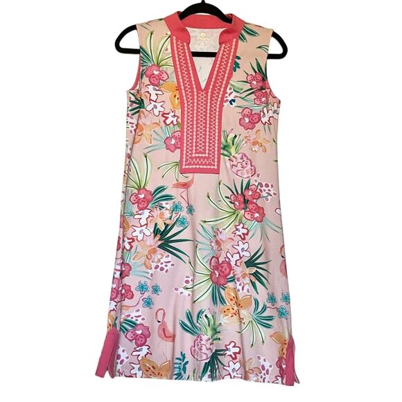 Spartina 449 tunic tropical Flamingo Dress small - Picture 12 of 13